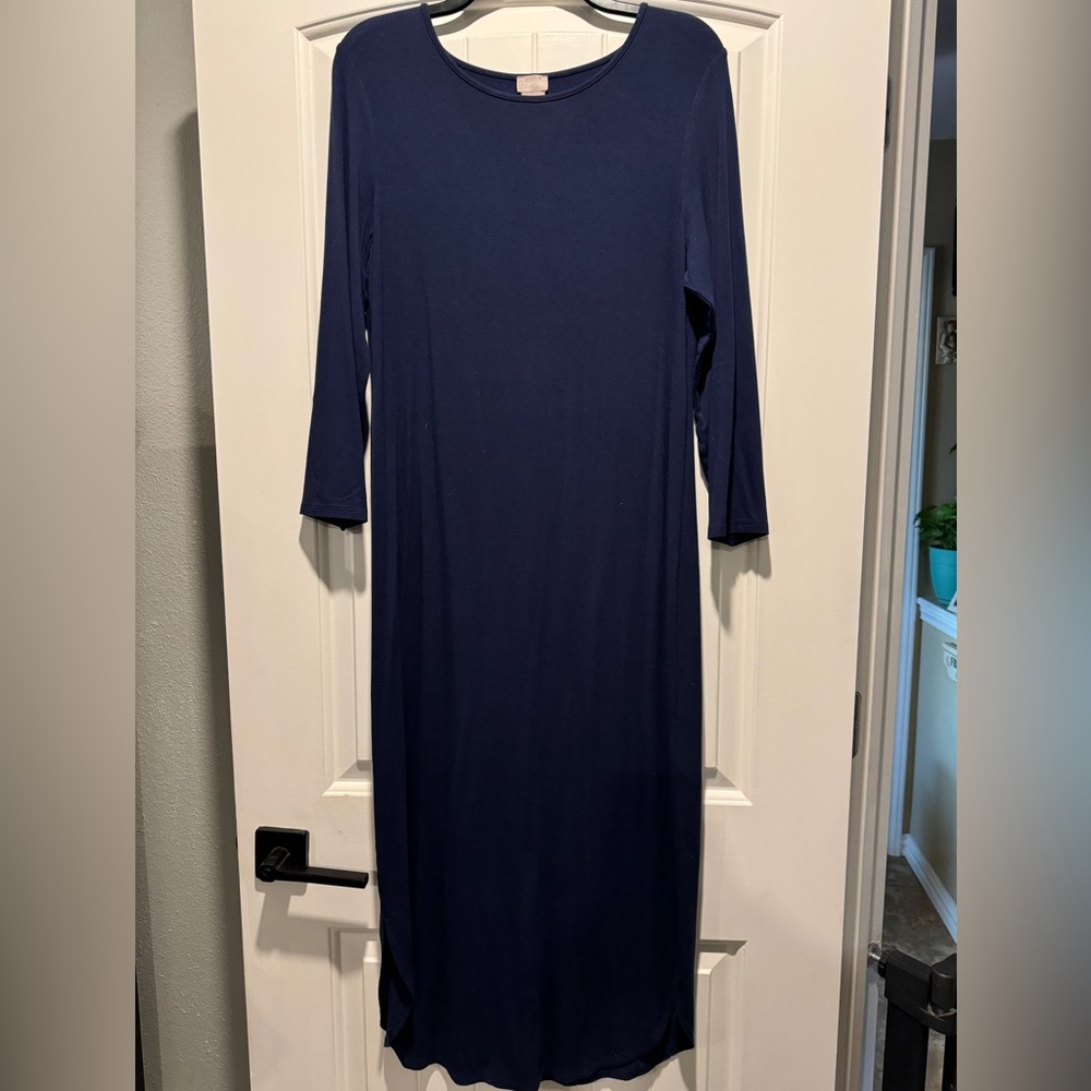 Chicos long sleeve maxi dress size 1